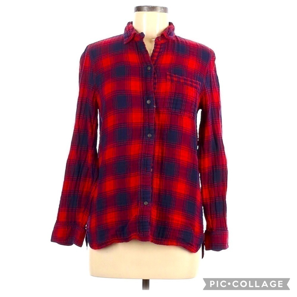 Madewell Buffalo Plaid along Sleeve Button Blouse